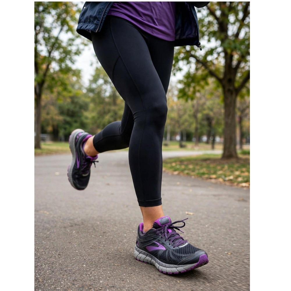 Brooks Womens 7.5 Ariel Running Shoes Purple Black Mesh Stability Sneakers